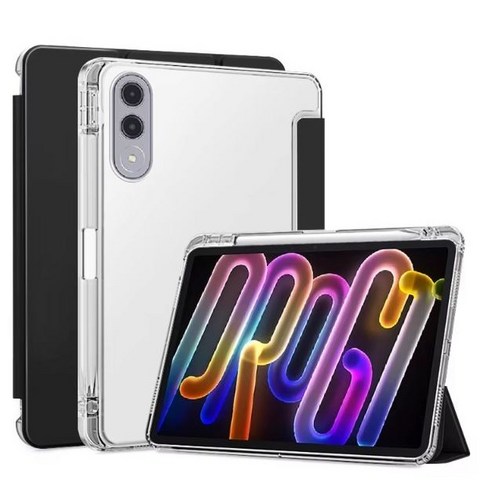 케이스나라 레노버탭 샤오신패드 프로 PRO GT 요가탭 YOGA TAB 11.1 AI TB-710FU 호환 펜슬 수납 케이스 커버, 블랙, 1개