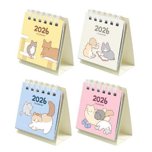 2026 냥냥 쪼꼬미 달력, 8개, 혼합색상