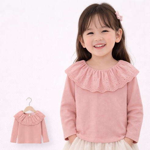 남아 여아 봄가을 긴팔 아동티셔츠 스타일 데일리룩 키즈티 편한 베이직