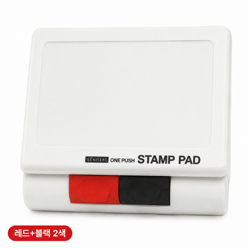 타본 일본 내수용 버튼식 2색 스탬프 패드 레드 블랙 인주 패드, 1개, 블랙레드