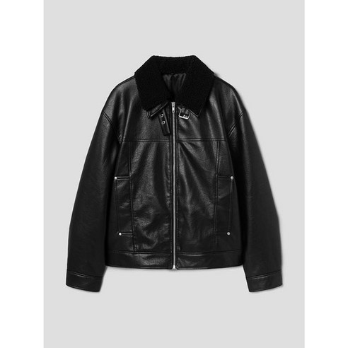 [에잇세컨즈] 페이크 레더 무스탕 블랙 (215Y3ZBY25)