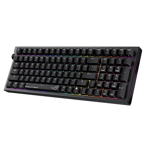 ROG V2 게이밍 기계식 무선 키보드 워록 98, 블랙, 아이스 스톰 그레이 축, 제조사축