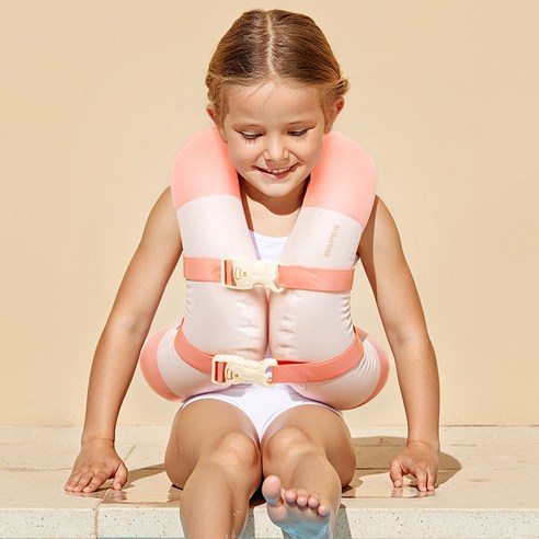 디스퍼 프리미엄 3세대 어린이 넥튜브 구명조끼, 핑크, 1개