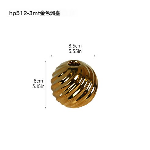 輕奢陶瓷蠟燭台家居軟裝擺件, HP512-3MT金色燭臺- 傳統工藝品| 酷澎