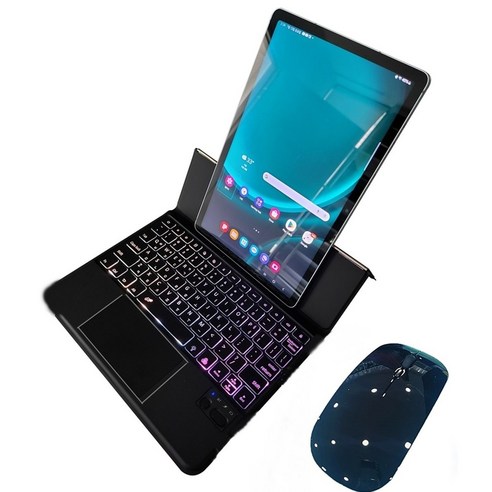 WorldEX 갤럭시탭 호환 530g 터치패드 백라이트 버클 키보드케이스 S10/S11/S9/S9 FE/S7/S8 10.9와11인치 공용, 블랙, 11 인치, 마우스 함께, 일반형