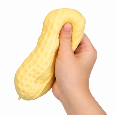 슈말 크런치 말랑이 슬랑이 땅콩 스트레스볼 스퀴시, 땅콩색, 100g, 1개