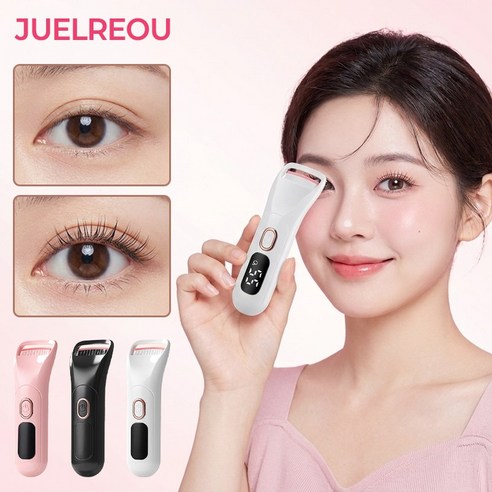 JUELREOU 속눈썹 고데기 히팅뷰러 3단계 온도 감온변색 실리콘 스트립, 화이트, XH-016