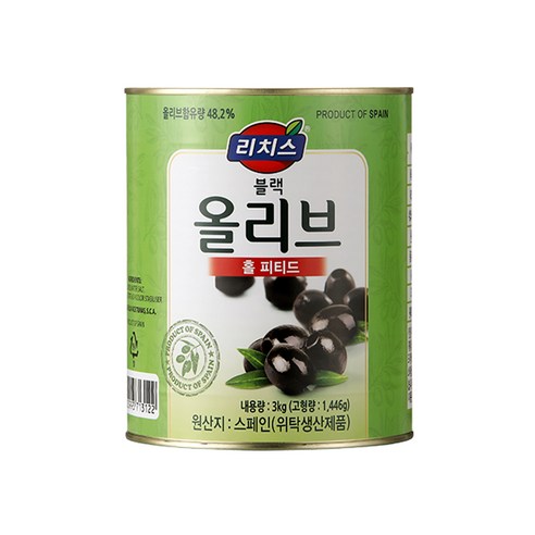 리치스 피티드 블랙 올리브 홀, 3kg, 1개