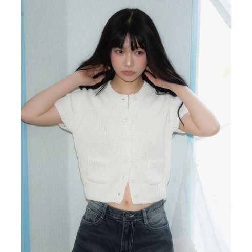 로제프란츠 ROSEFRANTZ Pocket short sleeve knit cardigan