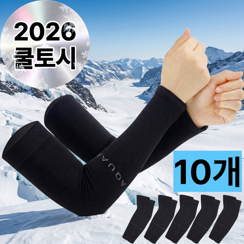 아데트 시원한 여름 아이스 팔토시 쿨토시, 블랙, 10개