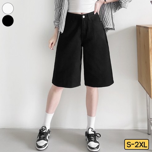 가비진 여성용 버뮤다 5부 코튼 반바지 면팬츠 면반바지 바지 2color