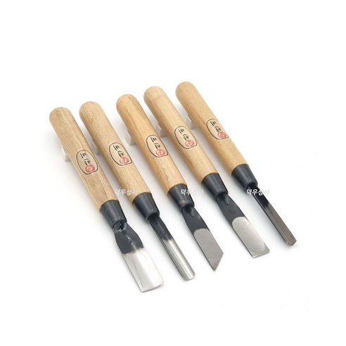 천비 조각도 세트 5pcs 블리스터케이스 조각칼 조각 칼 공구 목공 도구 우드 카빙, 5개입