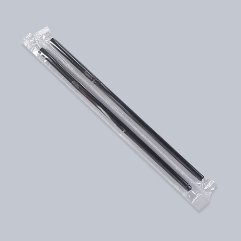 씨앤몰 일회용빨대 KH 7mm x 21cm 개별포장 자바라 검정, 1개, 500개입