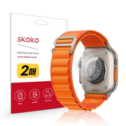 스코코 스마트워치 유광 심박센서 보호필름 49mm 2p 세트, 1세트