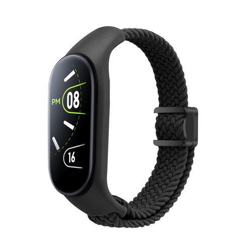 SujuNex 샤오미 미밴드 3/4/5/6/7 전용 우븐 스트랩 - Mi Band 3/4/5/6/7 Compatible Woven Strap, 7# 검정색, 1개