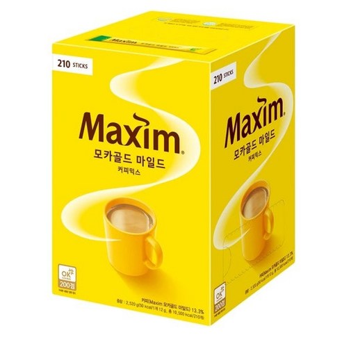 맥심 모카골드 마일드 커피믹스 210T, 12g, 210개입, 1개