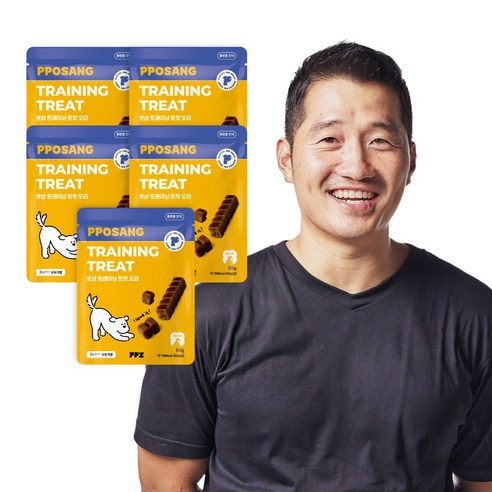 퍼피즈 강형욱 저알러지 노즈워크 강아지 간식 노즈워크 뽀상 트레이닝 트릿, 5세트, 50g, 오리
