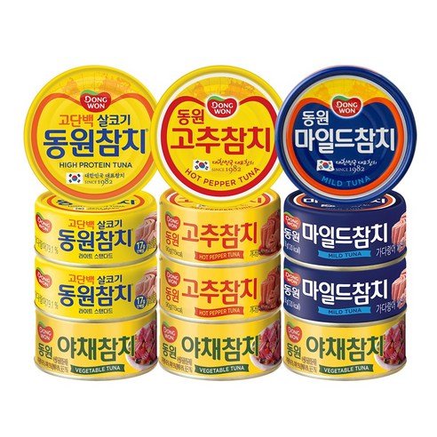 동원참치 90g (살코기3P+고추3P+마일드3P+야채3P)