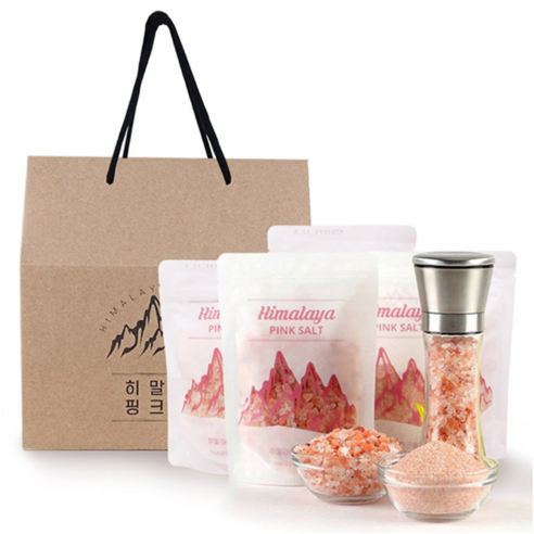 고급 선물세트 히말라야 핑크솔트 선물세트 250g x 5팩 + 그라인더 명절 선물세트 실물 사진