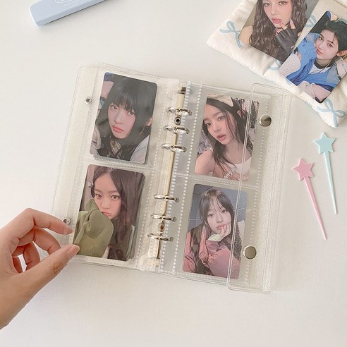 미소데이샵 A6 하프 바인더 양면 파일 30p 속지 클리어 스티커 보관, 1개, 30매