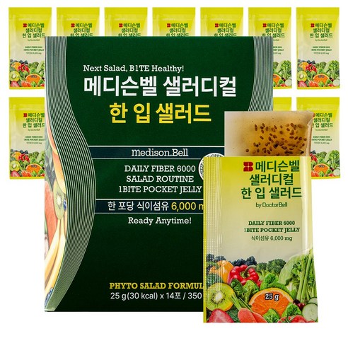 이종민원장의 메디슨벨 샐러디컬 한입 샐러드 식이섬유 샐러드젤리, 14개, 25g
