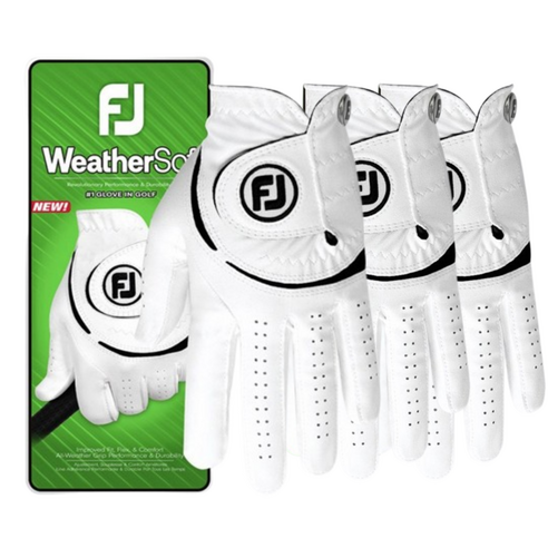 풋조이 NEW 웨더소프 레볼루션 골프장갑 Weather Sof [3장 1세트], 3개, 화이트