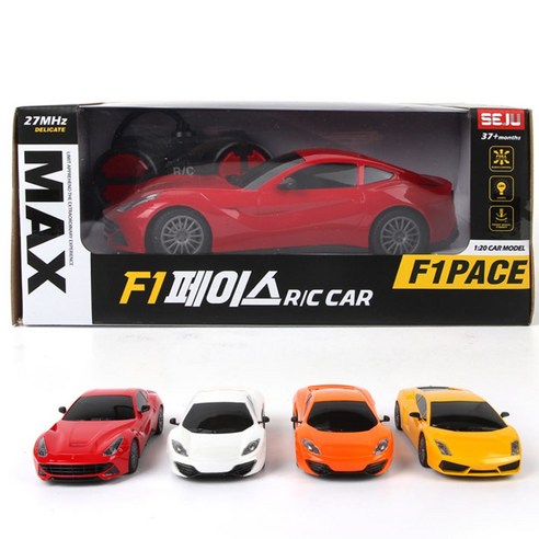 [1:20] 몬스터 사이버트럭 F1 페이스 RC 알씨 원격제어 조종 그랑프리 레이싱카, 레드, 1개