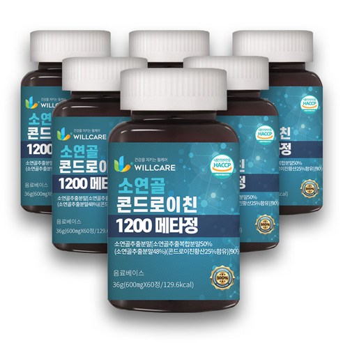윌케어 프라임 콘드로이친 메타정 알약 HACCP 식약처인증, 60정, 6개