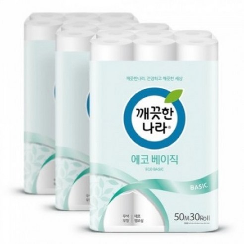 깨끗한나라 에코 베이직 2겹 롤화장지 실사용 후기 | 효과 있을까? - 상품 이미지 1