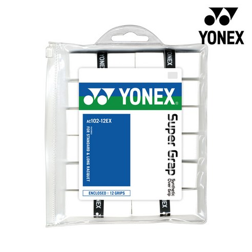 요넥스 AC102EX-12 슈퍼그립 12P 화이트 배드민턴 그립 테니스 골프 당구 오남스포츠