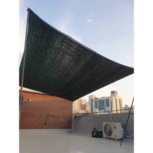 그늘애 차광막 흑색 95% 98% 이중직 흑색+녹색 강력사중직 그늘막 국내생산 주문제작 차광망 햇빛차단 옥상 캠핑 세차장 이미지 2