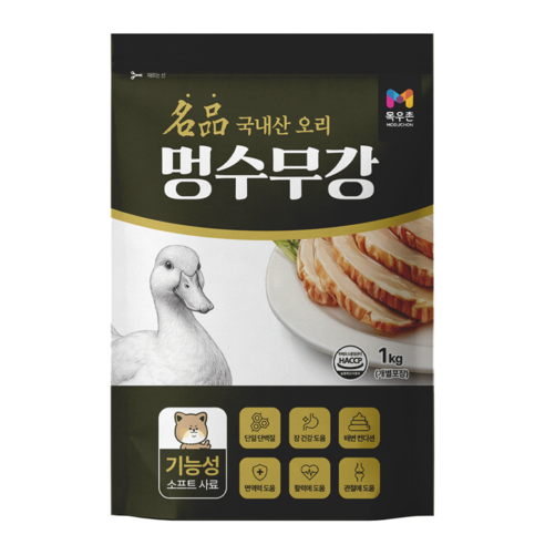 목우촌 펫 멍수무강 기능성 소프트 사료 전연령, 1개, 1kg, 오리