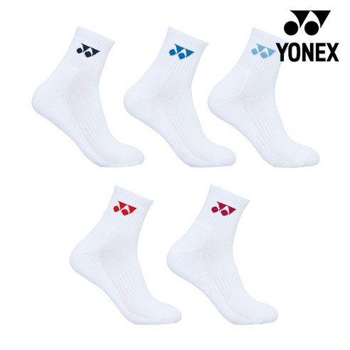 요넥스 양말 249SN002M 남성용 장목 5켤레 배드민턴 오남스포츠, 1세트