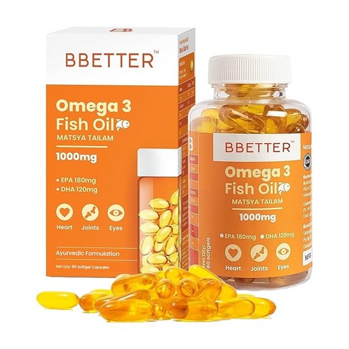 BBETTER Omega 3 Fish Oil Capsules for Heart Joints & Brain Health Fish Oil Omega 3 Capsule 1000mg