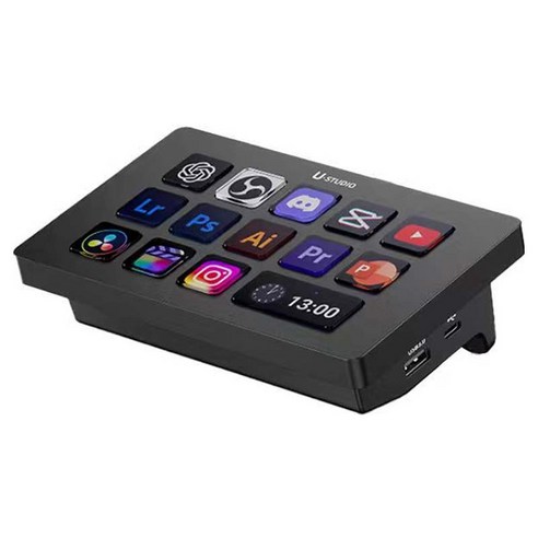 울란지 LCD 스트림 덱 콘텐츠 컨트롤러 D200H, 블랙