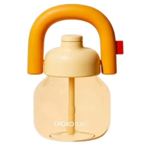 차코랩 휴대용 스토로 투명 텀블러 1150ml, 옐로, 1개
