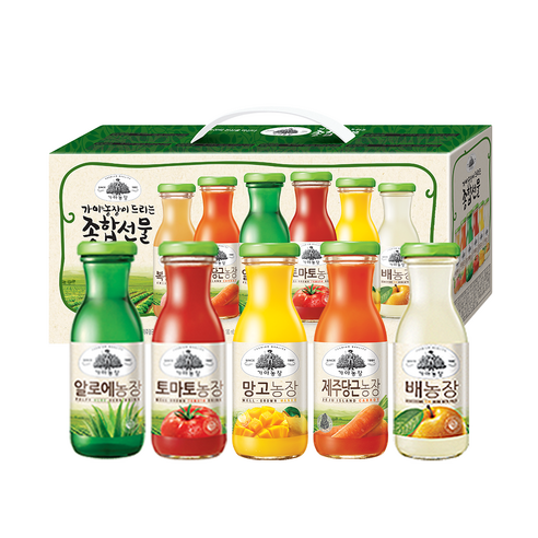 가야농장 주스 6종 종합선물세트, 180ml, 12개