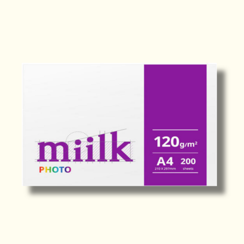 밀크 복사용지 포토 120g, A4, 200개