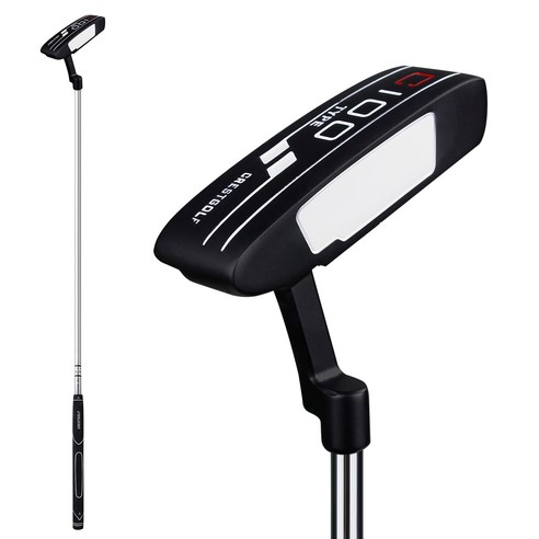 CRESTGOLF 골프 퍼터 35인치 일자퍼터 삼선 골프 퍼팅라인 스틸퍼터 골프채 골프 선물, 35도, R