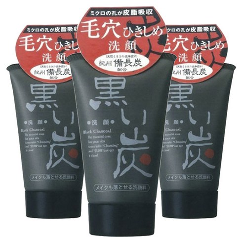 REAL 블랙 차콜 피지흡착 클렌징폼, 120g, 3개