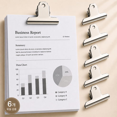 주앙이 고정력좋은 짱짱한 대형 서류 집게 10cm, 1개, 6개입, 특대
