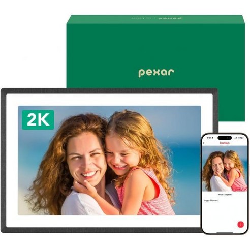 Lexar의 Pexar WiFi 디지털 액자 11인치 Yahoo Tech 선정 2025년 베스트의 2K 해상도 선명도 눈부심 방지 터치 스크린 선물용으로도 좋고 앱을 통해 사진, 11‘’ in Black 2K, 11‘’ in Black 2K