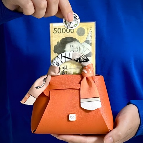 클라르떼 부모님 용돈 고급 선물 박스 가방, 머스타드, 1개