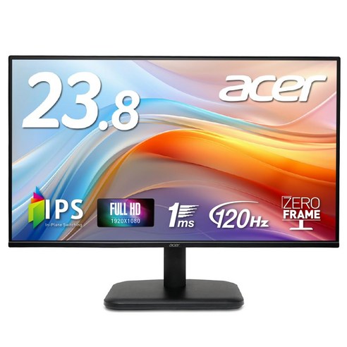 Acer 23.8 HD IPS 120Hz 1ms (VRB) sRGB 99 % AdaptiveSync HDMI 1.4 D-Sub 15 VESA EK241YGbmix 모니터, 23.8인치
