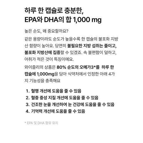 와이즐리 80% 순도 프리미엄 초임계 알티지 오메가3 1000mg 60정, 1개 이미지 4
