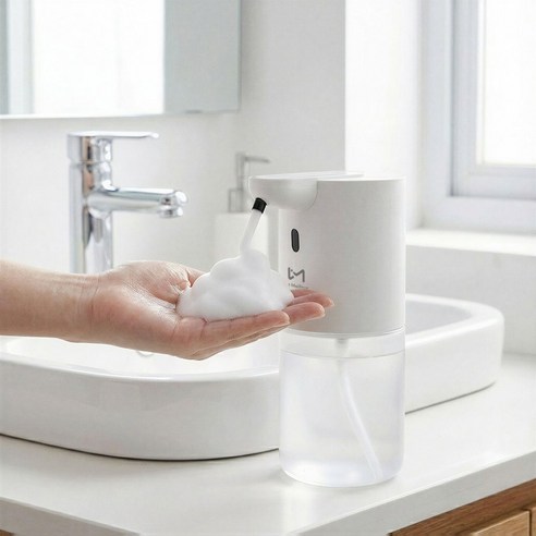 르메이어 비접촉 핸드워시 자동 센서 디스펜서 거품 주방 세제 욕실 손세정기, 화이트, 1개 상세사진 2