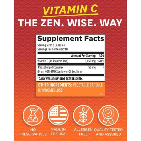 젠와이즈 리포소멀 비타민 C 1500mg 베지테리안 캡슐 180정, 1개 맛있게 먹은 솔직 후기 - 상품 이미지 2
