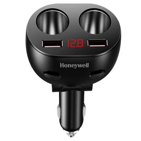 하니웰 다기능 차량용 시거잭 2구 멀티 어댑터 300W HZH2, 블랙