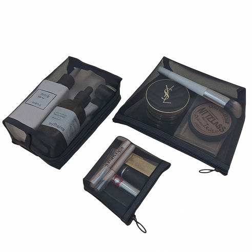 수아즈 메쉬 3종 화장품 파우치 세트