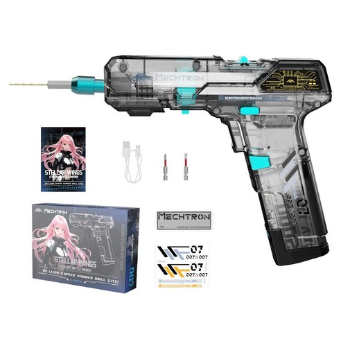 MECHTRON 스텔라 윙즈 스타라이트 배틀 메이든 8V 리튬 이온 2단 속도 충전식 임팩트 전동드릴 EVA 퍼플, 1개